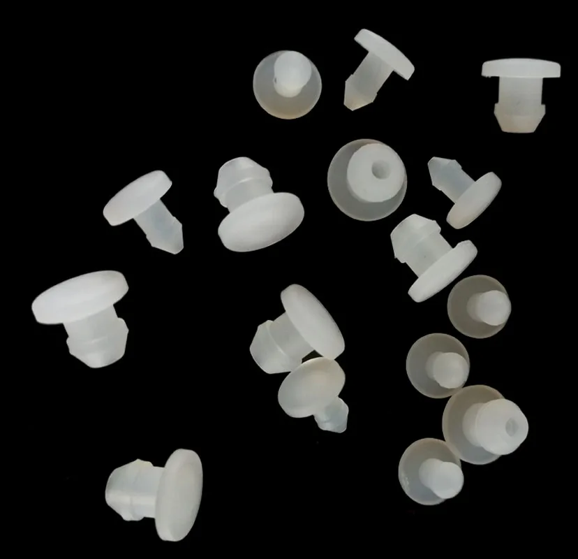 10 pces 2.5-10mm snap-on buraco plug silicone borracha blanking tampas de extremidade de vedação de grau alimentício t-tipo capa preto/branco/claro/cinza