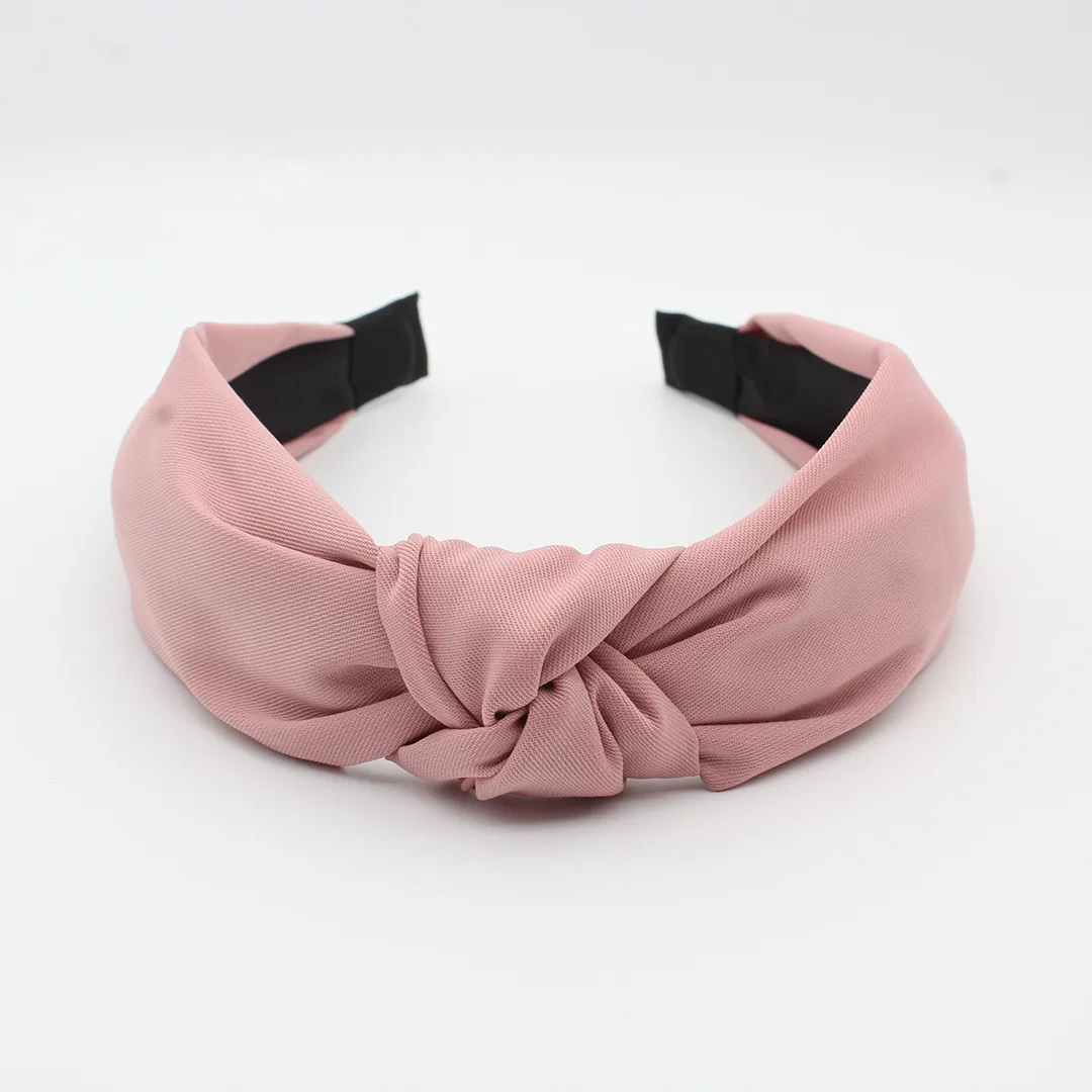 Simple Solid Color Headband Knot Hair Hoop for Women Cotton Fabric Handmade Hairbands Girls Fashion Hair Accessories