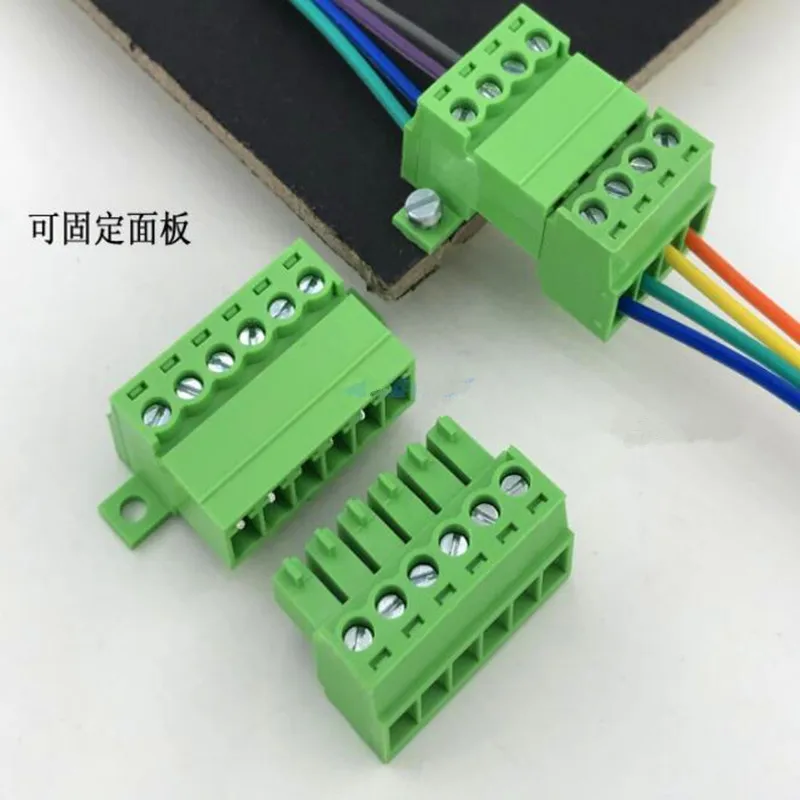 10sets 3.81 panel fixed terminal block K15EDGRKS-3.81MM spacing aerial butt welding free plug 2P-24P