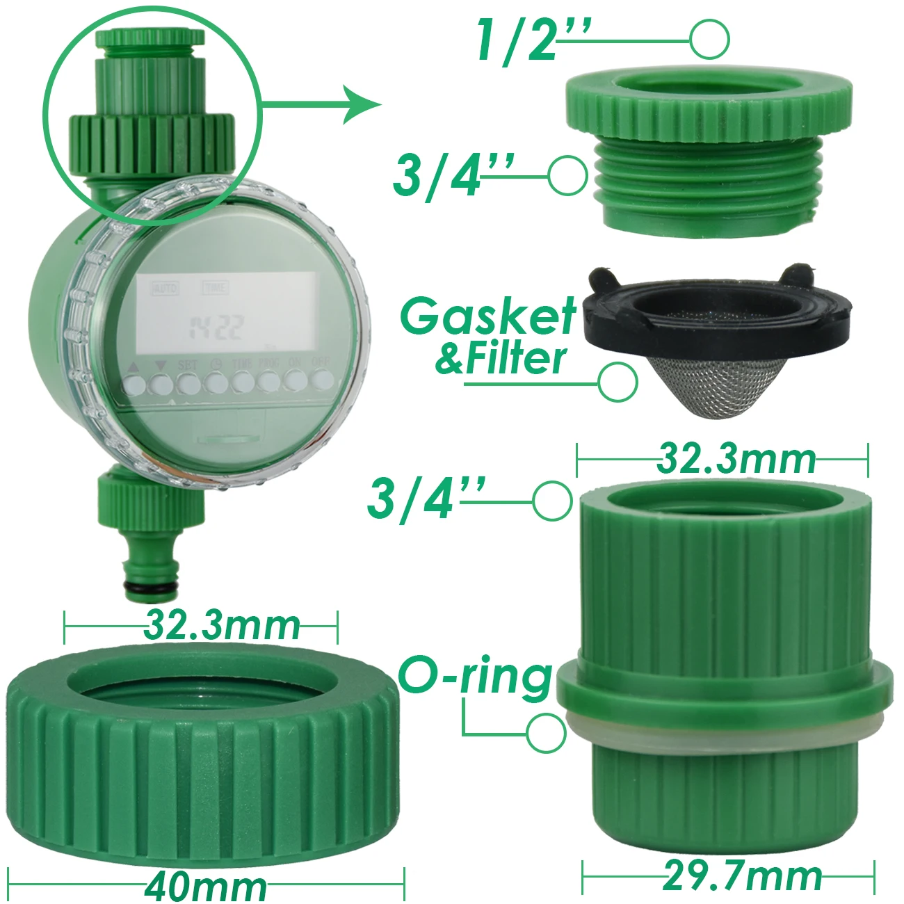 Wymiana 3/4 Cal złącze kranu naprawy automatyczny wyświetlacz LCD zegar podlewania nawadniania elektronicznych ogrodowy sterownik nawadniania