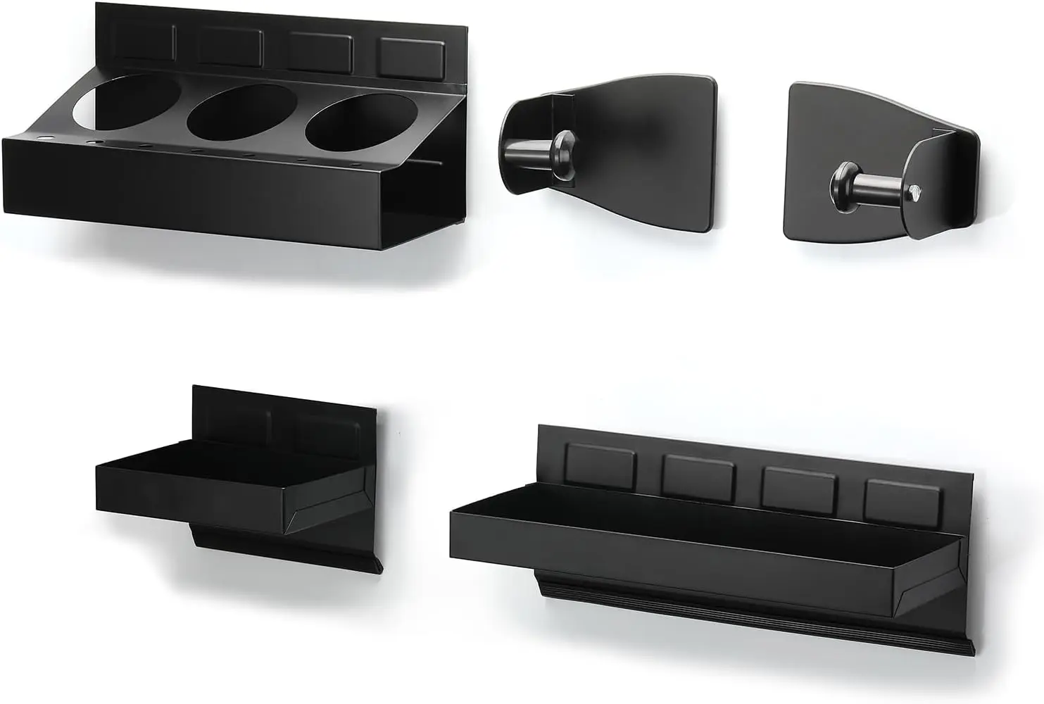 

4-Piece Magnetic Tool Tray Set with Paper Towel Holder for Toolbox Storage