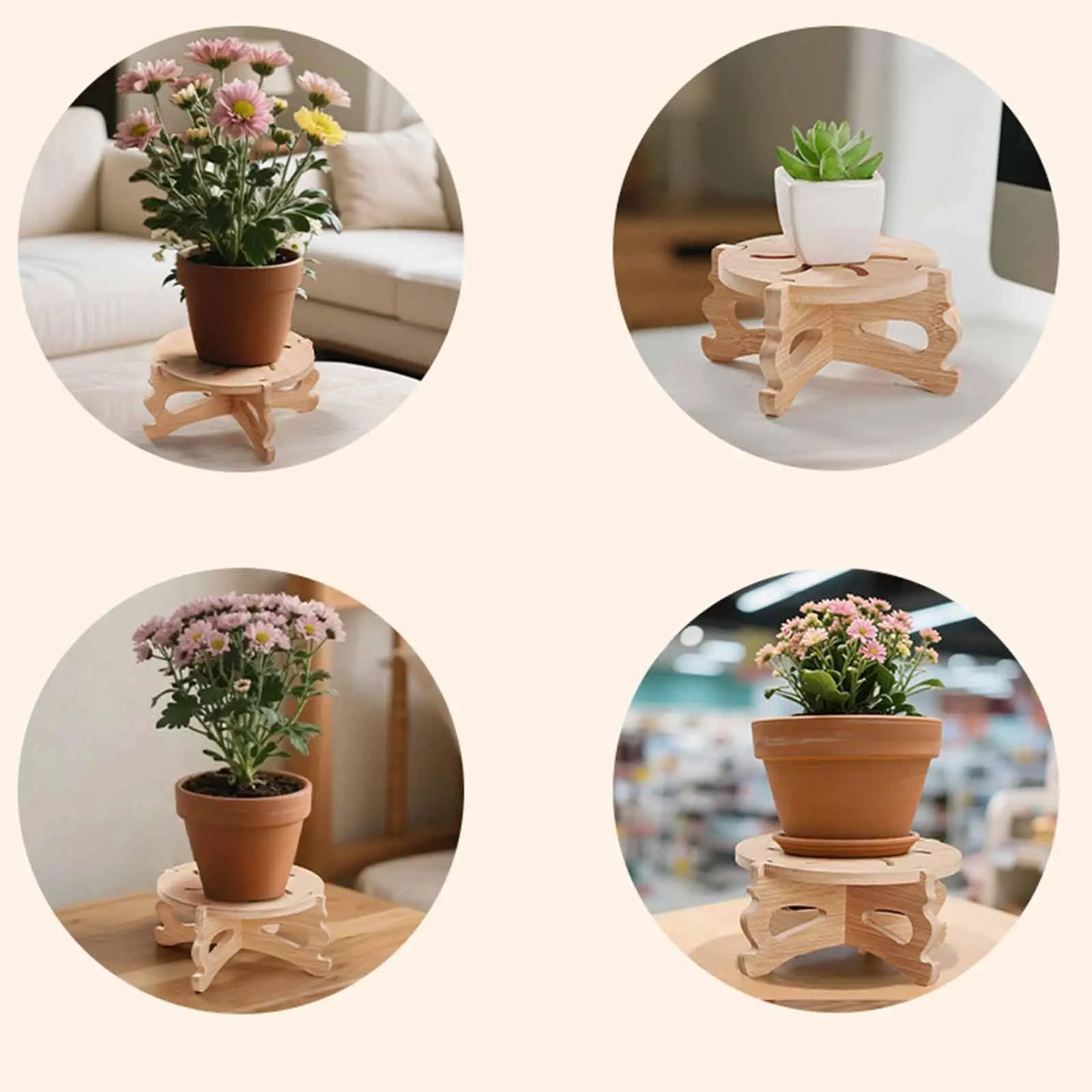 Planter Stand, Rustic Flower Pot Holder, Flower Pot Display Stand, Plant Display for Balcony, Garden, Office, Plants in