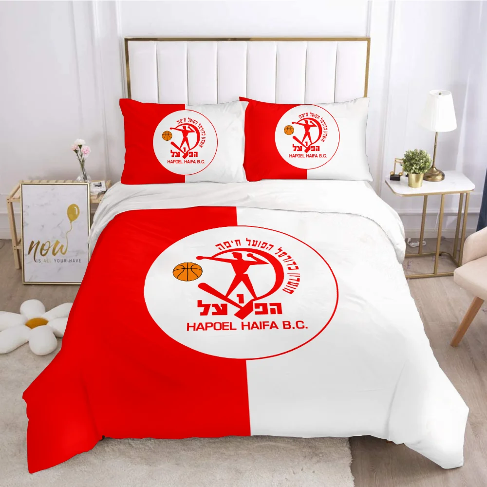 3D Printed Hapoel Haifa Basketball Bedding Set Duvet Cover Bedroom Single Twin King ​Size Quilt Cover Home Textile 2/3PCS