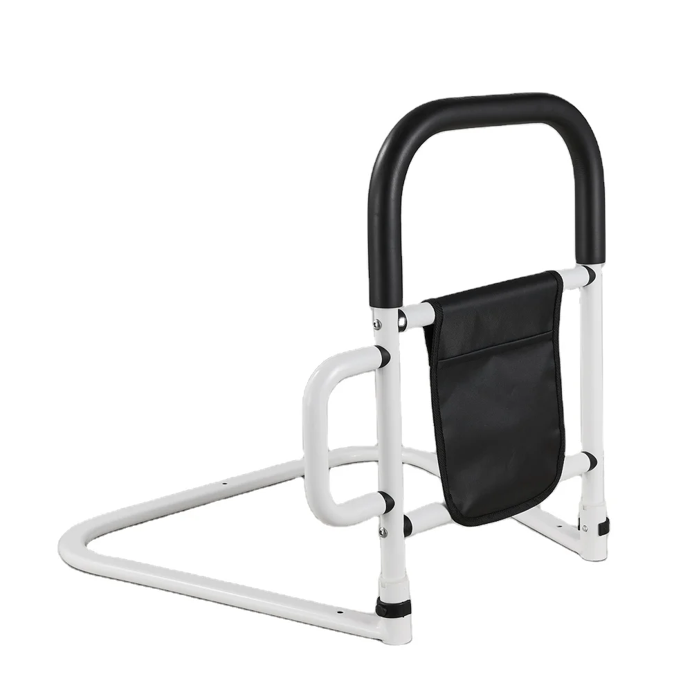 درابزين مساعد بجانب السرير مصنوع من الحديد الصلب بتصميم حديث لكبار السن للإمساك وحقيبة تخزين متضمنة للمستشفيات المنزلية #3