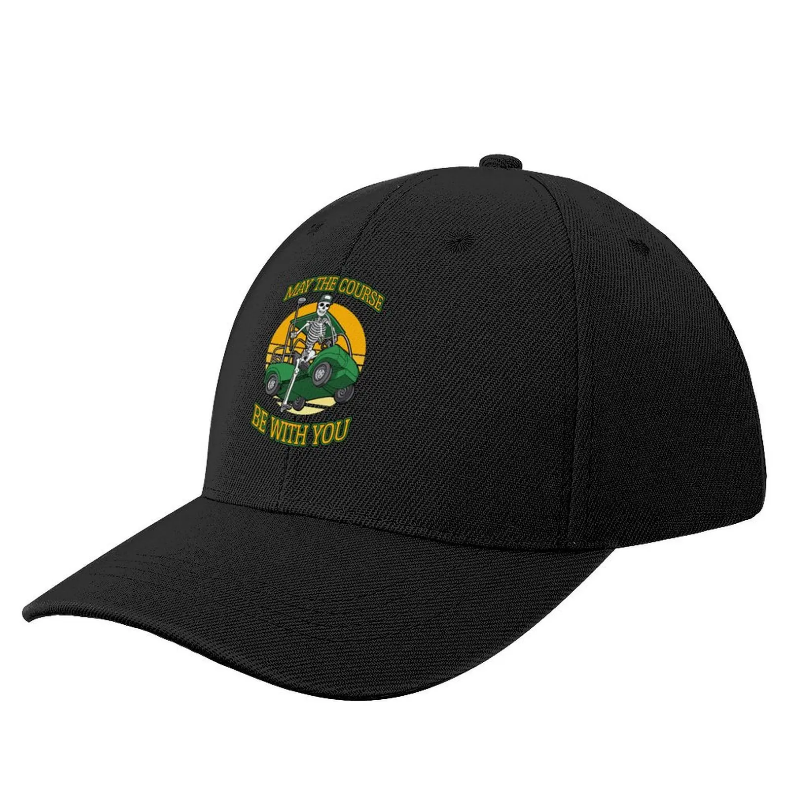 

May The Course Be With You Funny Golf Cart Skeleton Golfer Baseball Cap Trucker Hat summer hat Women Caps Men's