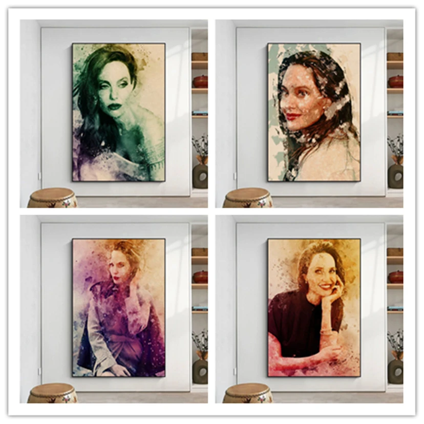 

Diamond Painting 5D DIY Angelina Jolie Watercolor Picture Full Diamond Mosaic Embroidery Cross Stitch Kits Home Decor WG3410