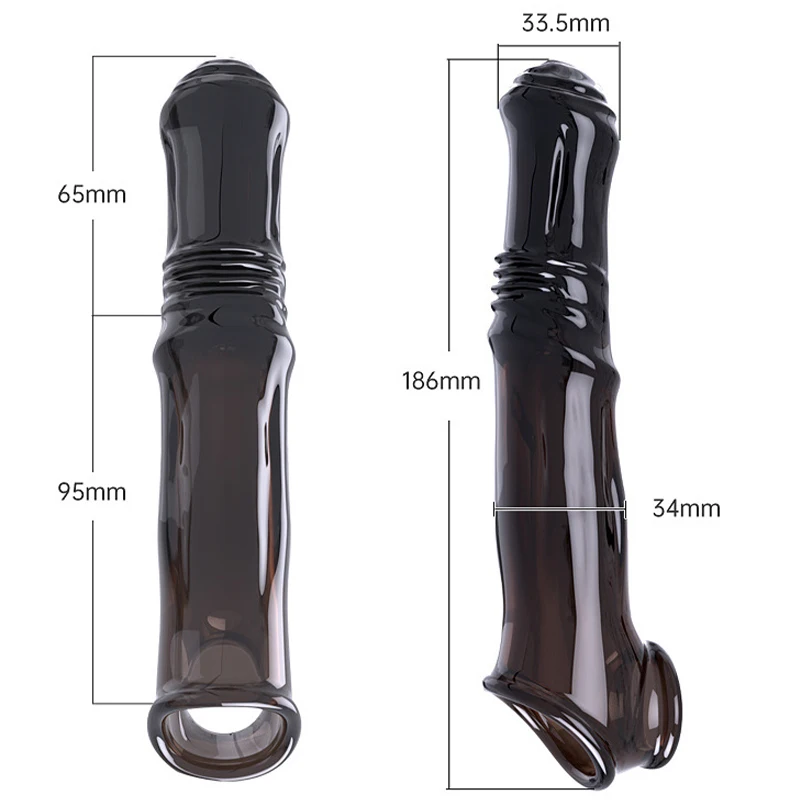 Adult Reusable Condom Penis Extender Enlargement Penis Sleeve Sex Toys For Men No Vibrator Extension Horse Cock Ring Sex Shop