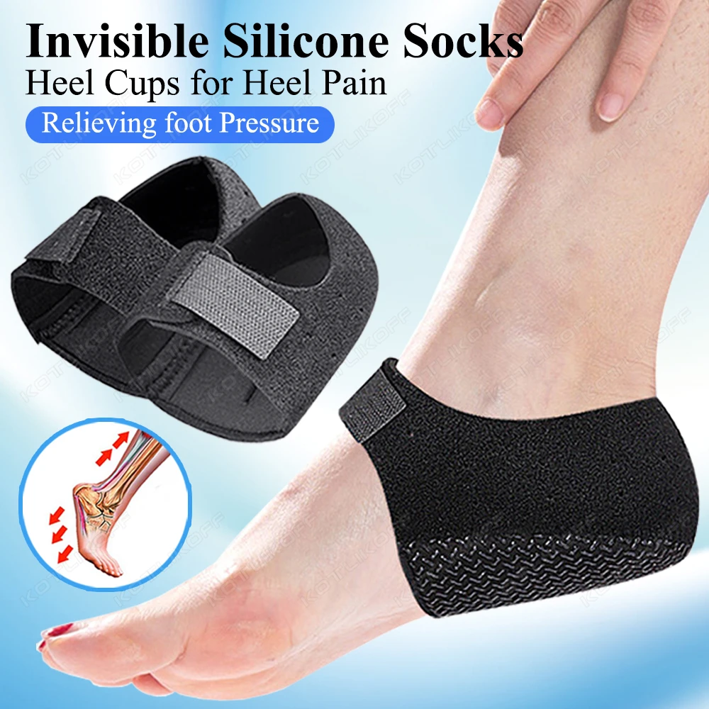 Silicone Plantar Fasciitis Insoles For Anti-Crack Elastic Cloth For Achilles Tendonitis Calluses Spurs Cracked Feet Pain Relief