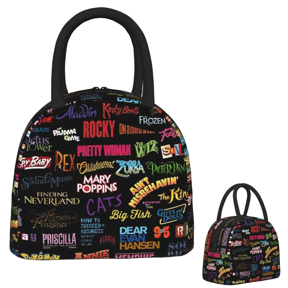 

Broadway Musicals Insulated Lunch Bag for Women Children Portable Food Boxes Thermal Lunch Box Tote