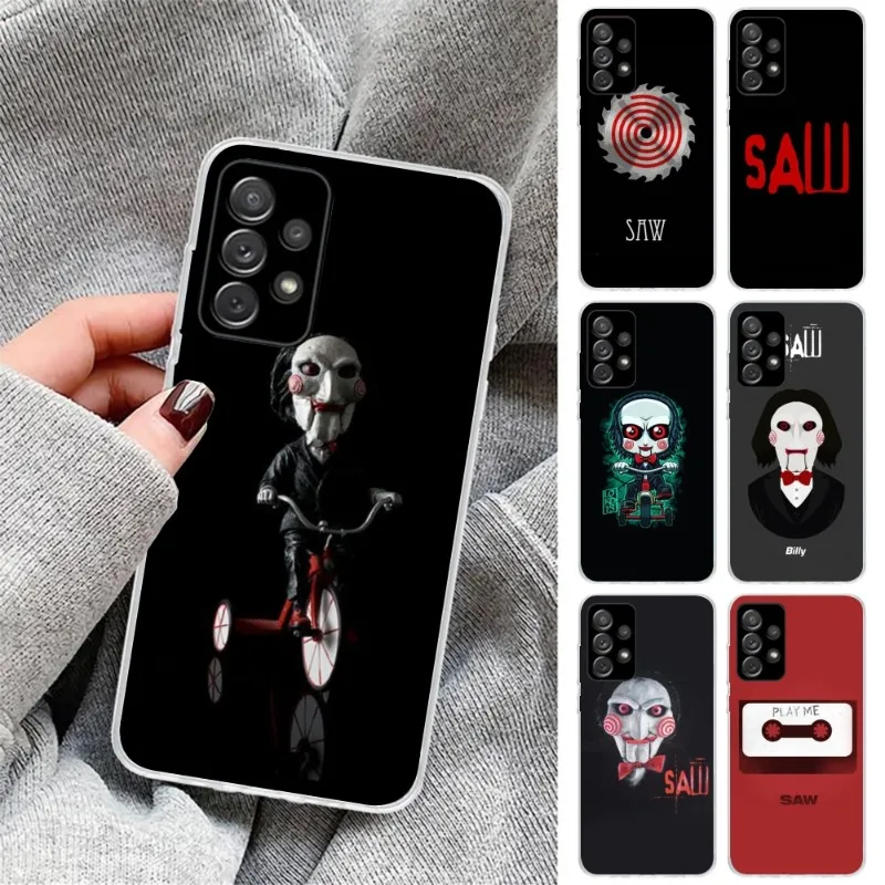 Saw Jigsaw Movie Phone Case for Samsung Galaxy S23 S22 S21 Plus Ultra A12 A32 A53 Clear Cover Funda Shell