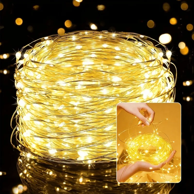 New Year Led String Lights Copper Wire Starry Fairy Lights Battery Operated for Bedroom Christmas Parties Wedding Decoration