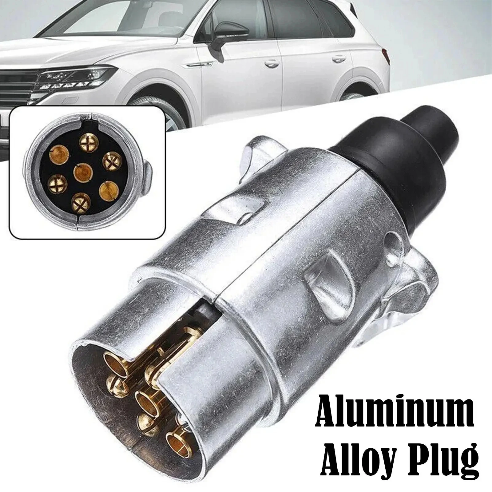 Car Truck 7 Pin Aluminium Alloy Plug Trailer Truck Towing Electrics Durable 12V Connector EU Plug Professional Replacement