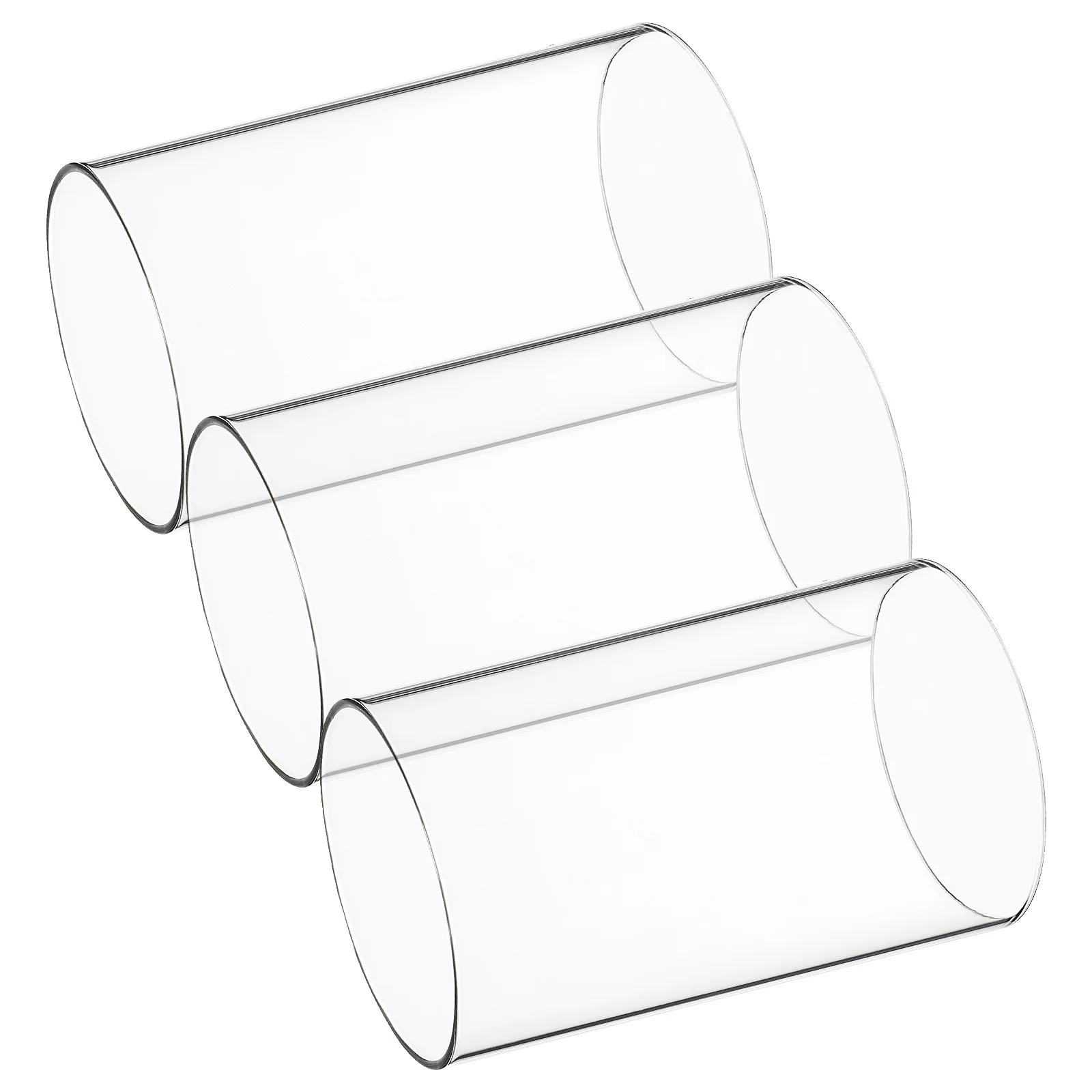 3Pcs Clear Glass Shades Windproof Open Ended Desktop Holders Romantic Decor Windproof Shades for