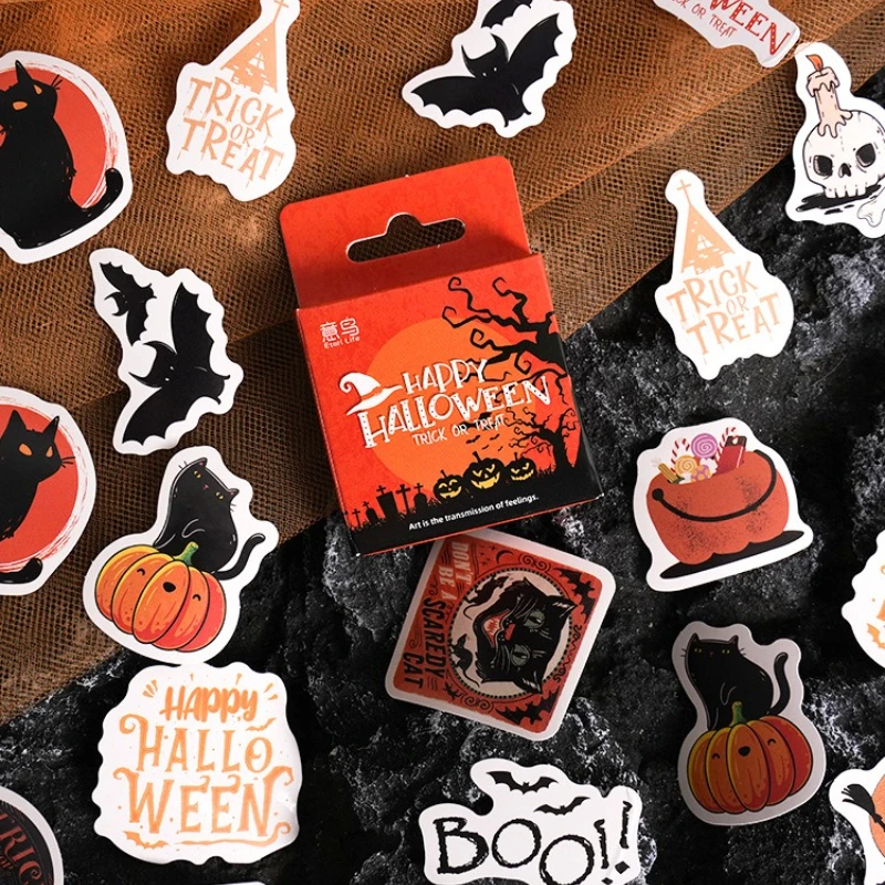 1 box Pumpkins Halloween Trinkets Graffiti Stickers DIY Decoration Notebook Water Bottle Suitcase Classic PVC Decals