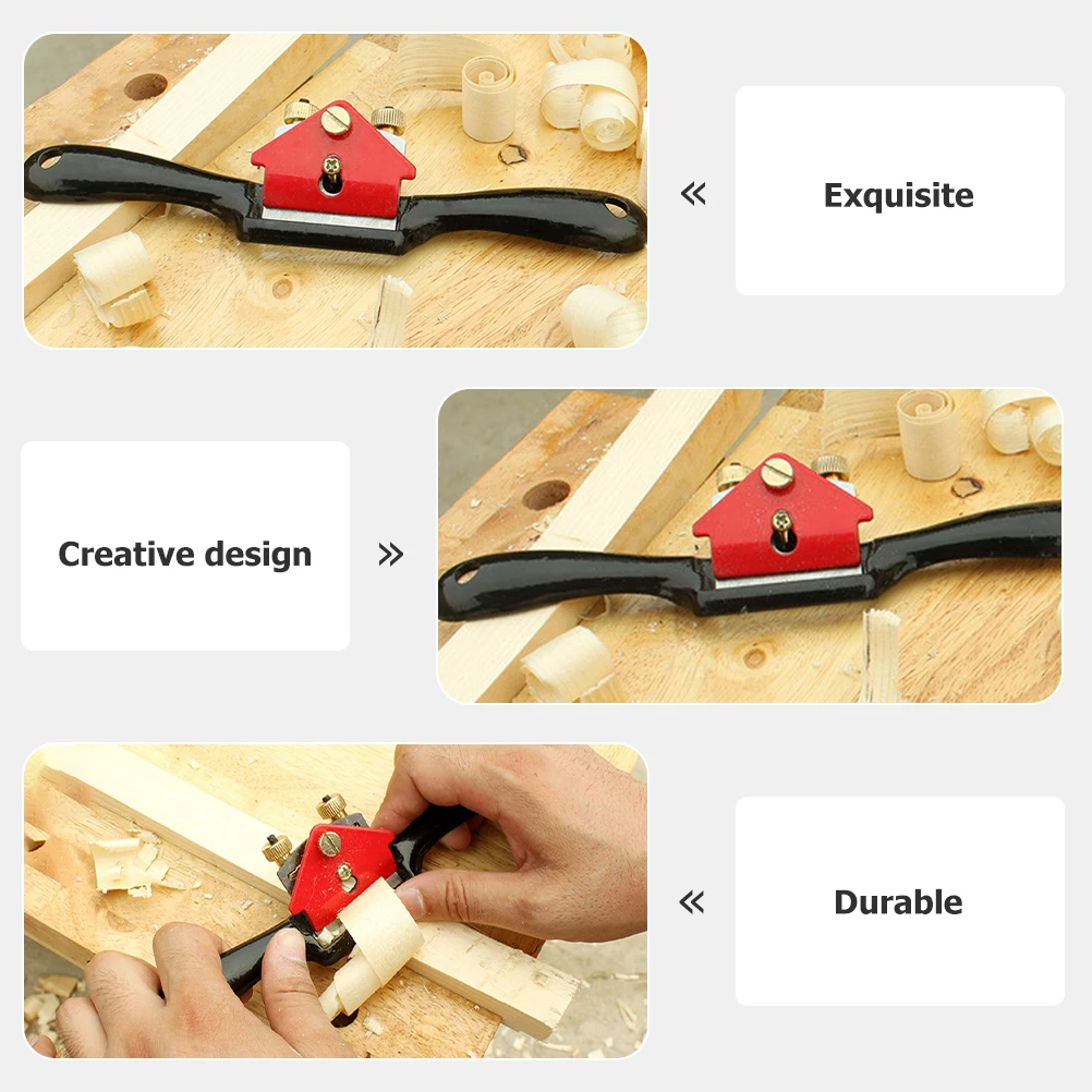 

1 set Planer Spoke Shave For Woodworking Hand Tool Curved Surface Shaping Double Screw Adjustment Flat Bottom Comfortable Handle