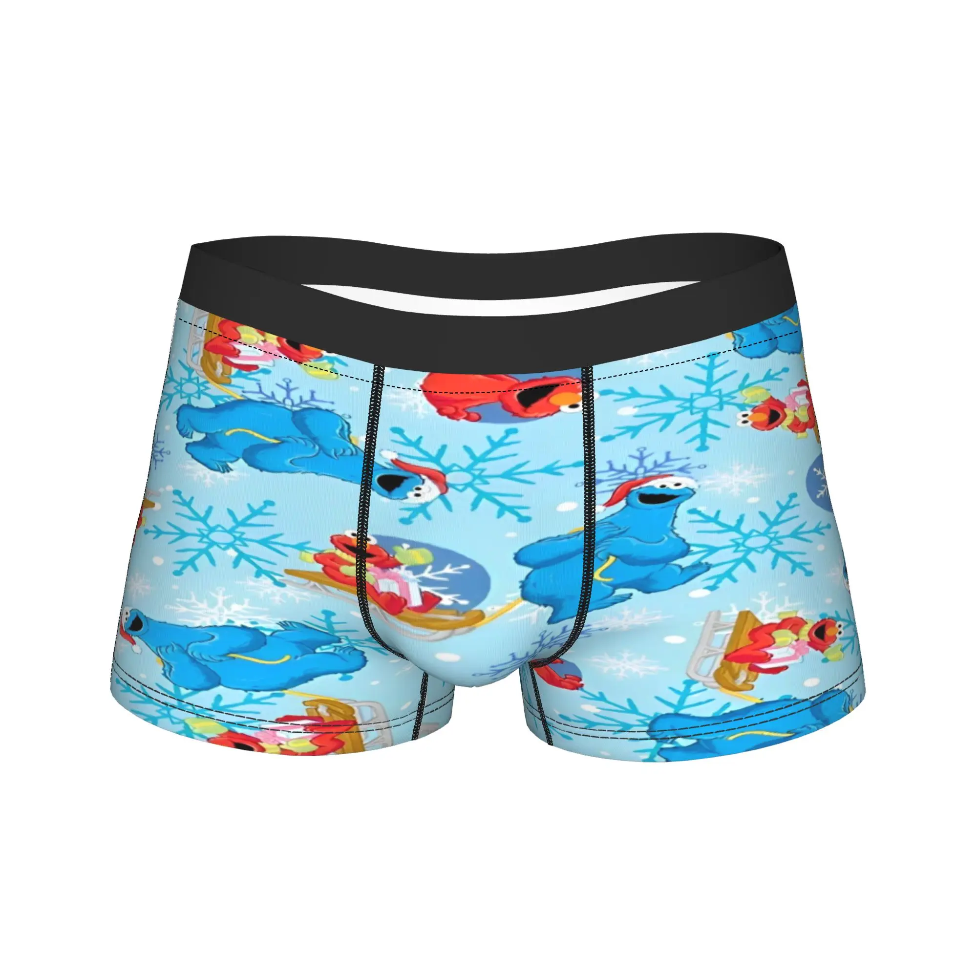 Sesames Streets Trunk  3D Pouch Underwear High Quality Design Shorts Briefs Breathable Male Panties Large Size