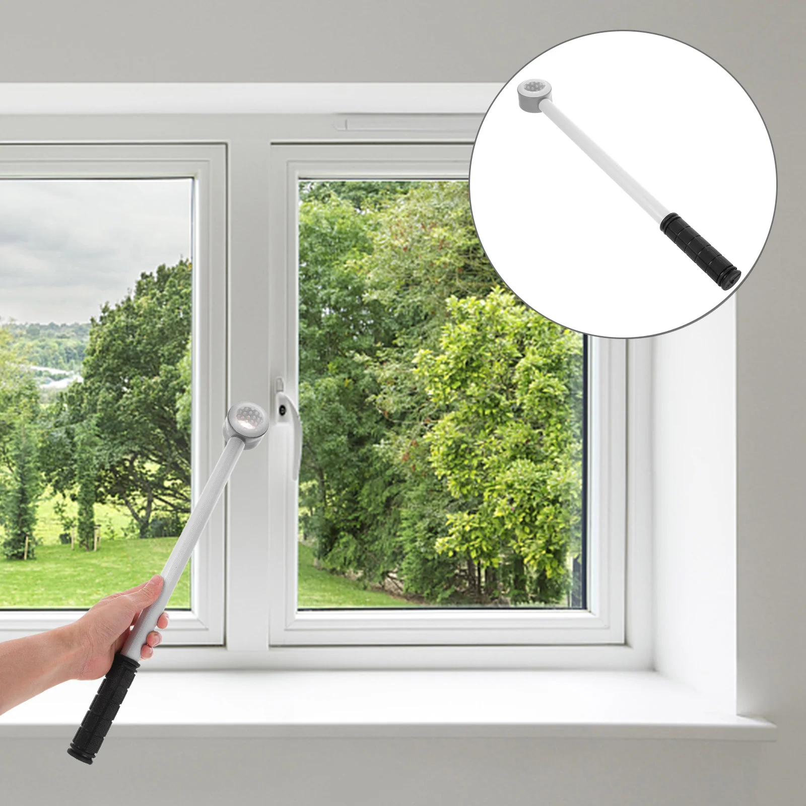 

Window Lever Handle Blind Shade Rod Open Tools Blinds Push Pull Curtain Opening Cordless with Hook