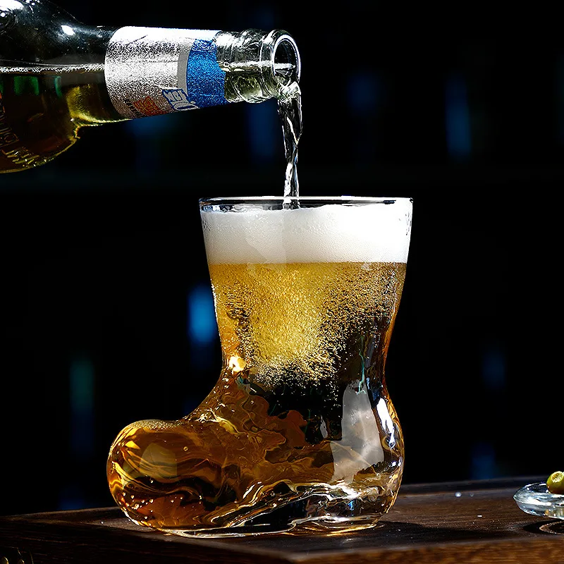 

300ml Glass Beer Boot Mug for Oktoberfest Celebrations, St Patrick's Day, Bachelor or Bachelorette, Festivities Bar Accessories