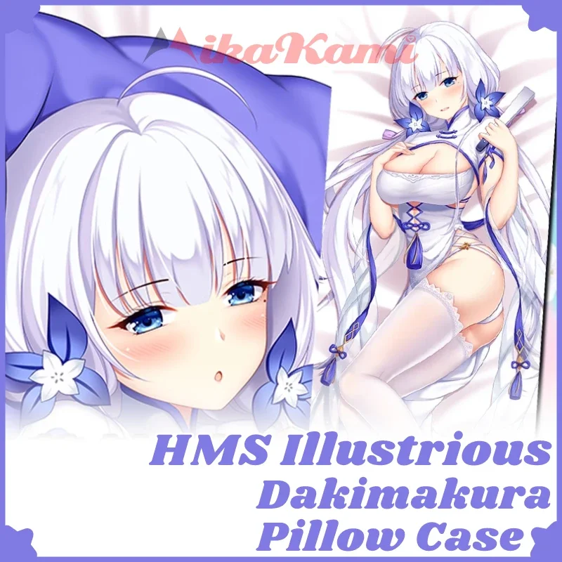 

HMS Illustrious Dakimakura Azur Lane Pillowcase Hugging Full Body Cushion Cover Sexy Pillow Case Home Bedding Decor Otaku Gift