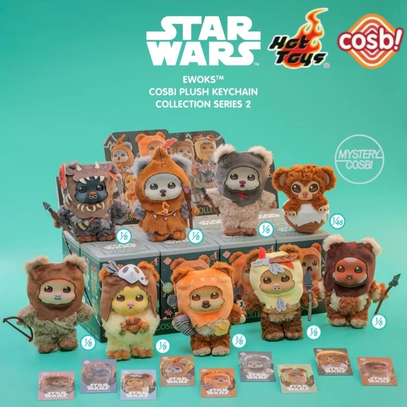 新しいホットトイズ-スターウォーズ-イウォークス-コスビ-キーホルダー-ミステリーブラインドボックス-シリーズ2-ソフトドール-バッグチャーム-映画周辺グッズ-コレクタブルトイ
