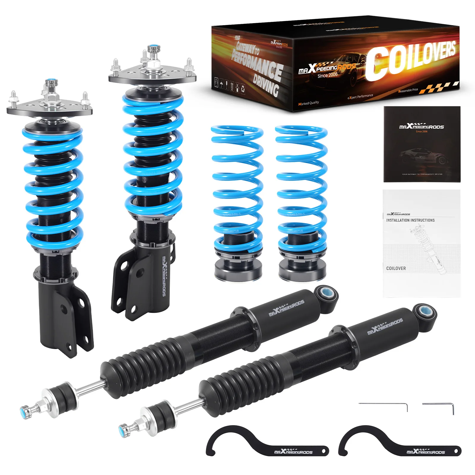 

Maxpeedingrods Front & Rear COT6 Coilovers Suspension Lowering Kit Absorb Shock for Toyota Echo Scion XB 2004-2006 STREET Use