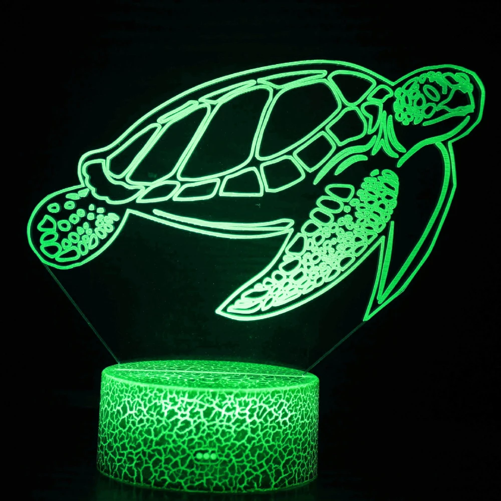 Nighdn 3D LED Turtle Night Light for Kids 7 Colors Tortoise Lamp Bedroom Decoration Birthday Christmas Gifts Child Nightlight