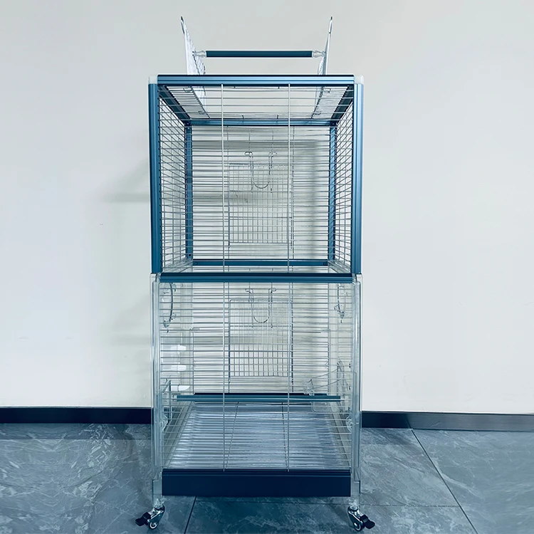 

Relaxlines Luxury House Stainless Steel Bird Breeder Acrylic Hanging Bird Feeder Big Parrot Breeding Cages for Birds