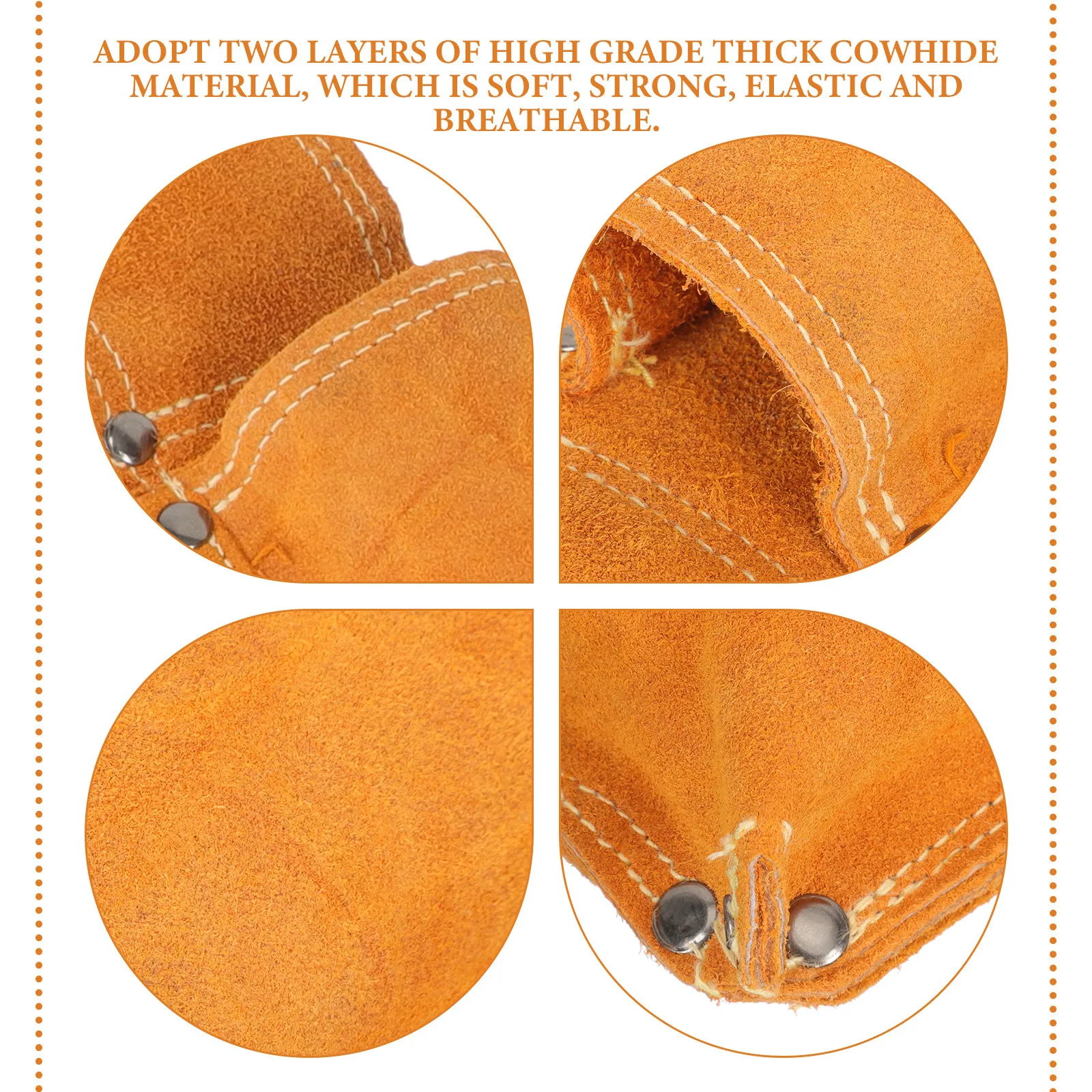 Sturdy Welding Rod Holder Storage Waist Bag Made of Thick Cowhide Anti-Scald Cut-Resistant Electrode Pouch Welding Tools Belt
