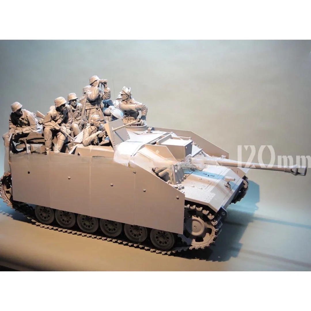 1:16 Die-cast Resin Model Assembling Kit Tank Soldier Full Set (8 People) Set Unpainted Free Shipping