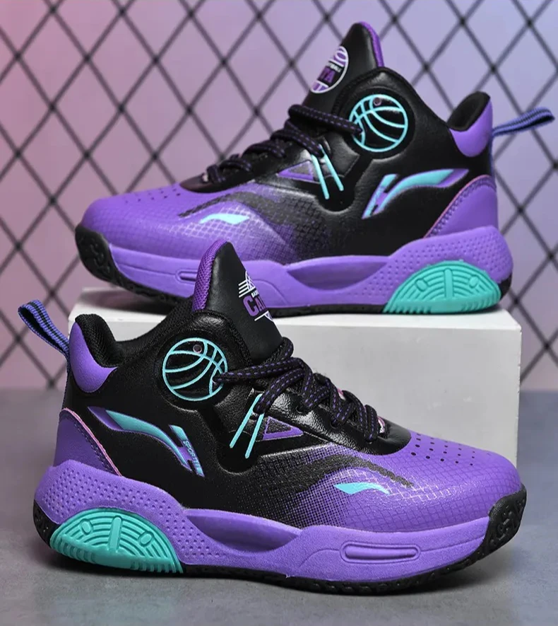 

New leather super-fine leather children's basketball shoes and teenagers' casual sports shoes kids sneakers boy shoes