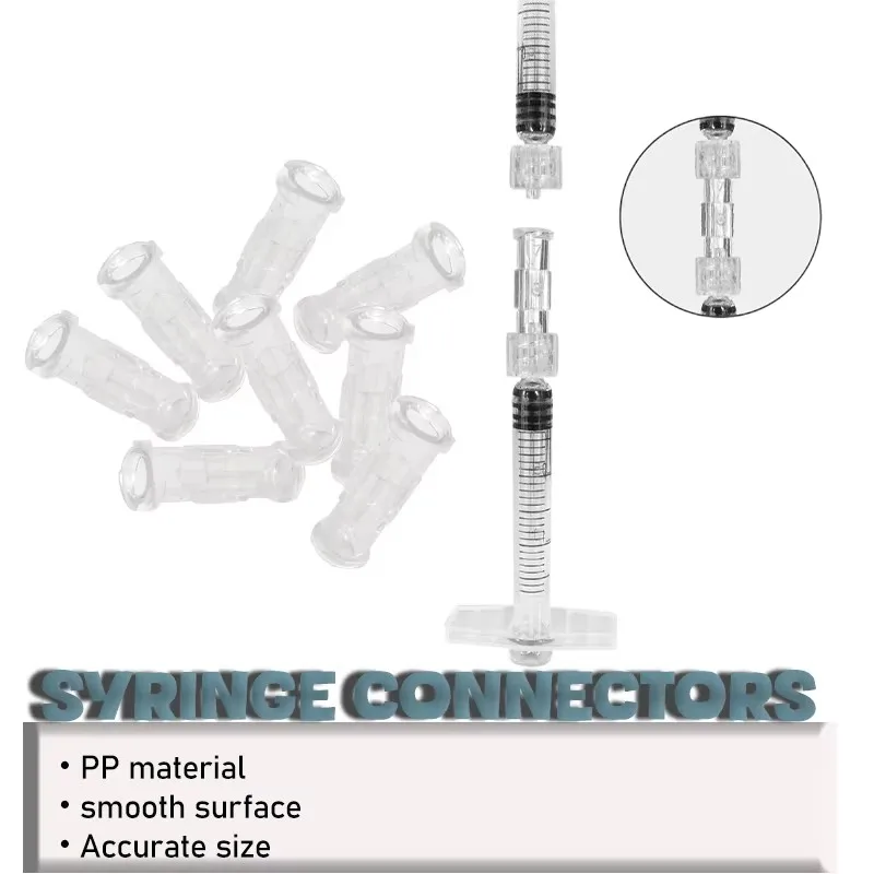 

Leak proof double helix medical sterile Luer lock adapter, transparent plastic syringe connector 50-200 pieces