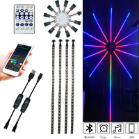 DC5V WS2812B Fireworks Light With 28Key Music APP LED Controller Kit Individually Addressable Strip 3Pin 12 Channels Pixel Light