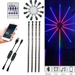 DC5V WS2812B Firework Light With 28Key Music APP LED Controller Kit Individually Addressable Strip 3Pin 12 Channels Pixel Light