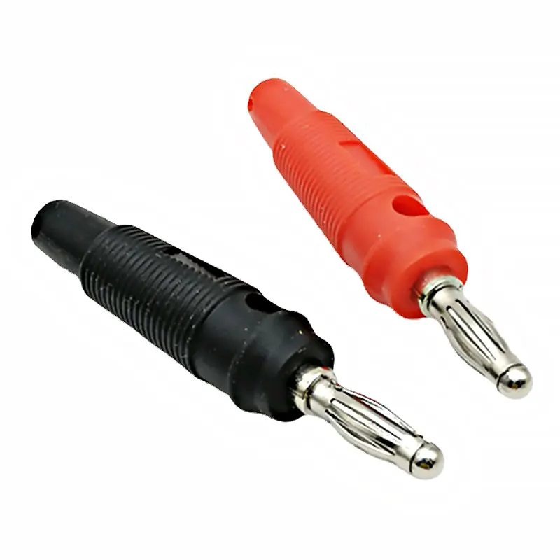 2Pcs Screw Type 4mm Banana Plugs Male Stackable Connector Speaker Cable Adapter 4mm Banana Plugs