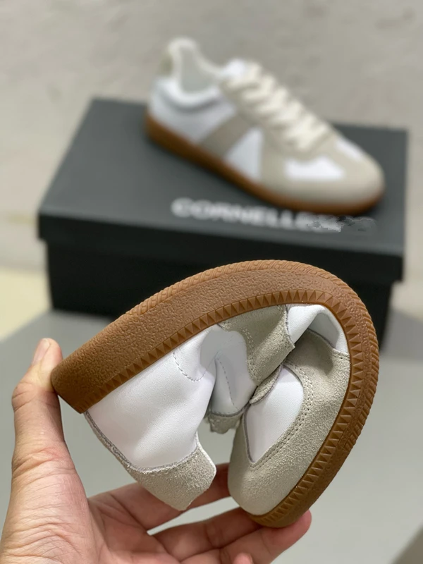 Dave&Di Fashion Soft Genuine Leather Training Shoes Women  Woman Patchwokr Vulcanized Casual Sneakers Women