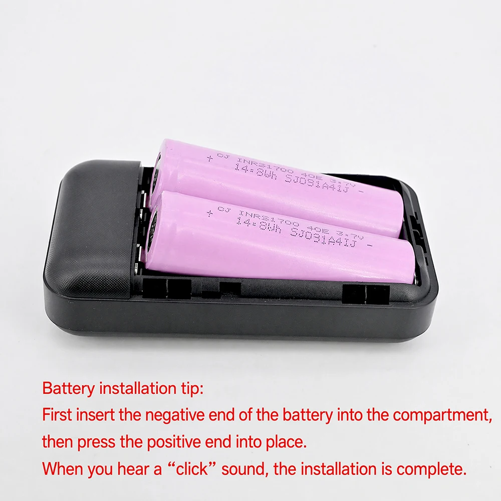 22,5W Schnelllade-Powerbank, lötfreies DIY-Gehäuse, leeres Powerbank-Gehäuse für 2 Stück 21700 Batterien, abnehmbare Box – Detail 9