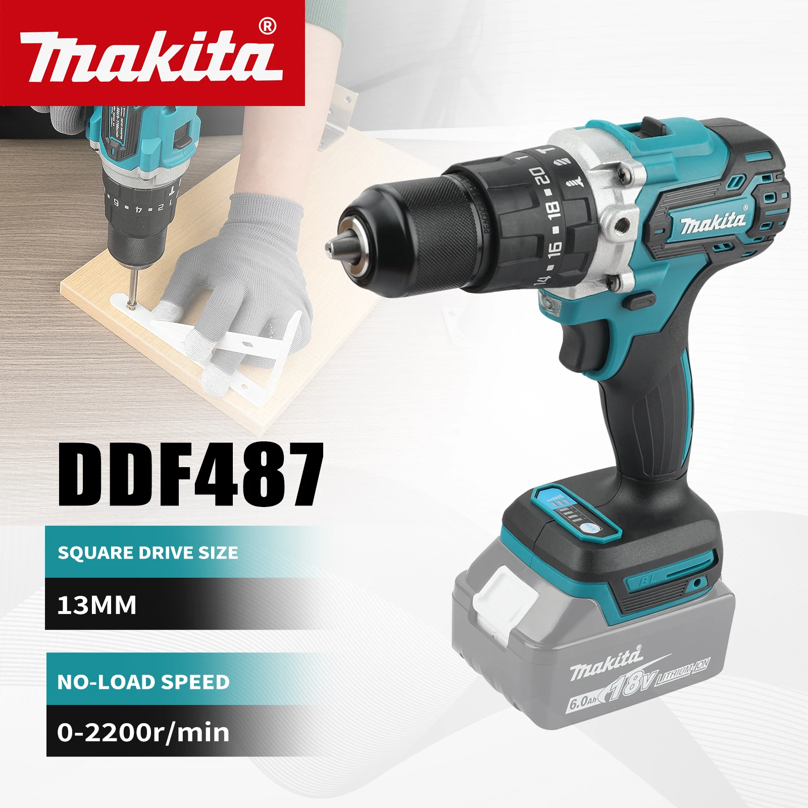 makita-ddf487-13mm-brushless-household-18v-lithium-ion-charging-impact-drill-high-torque-electric-screwdriver
