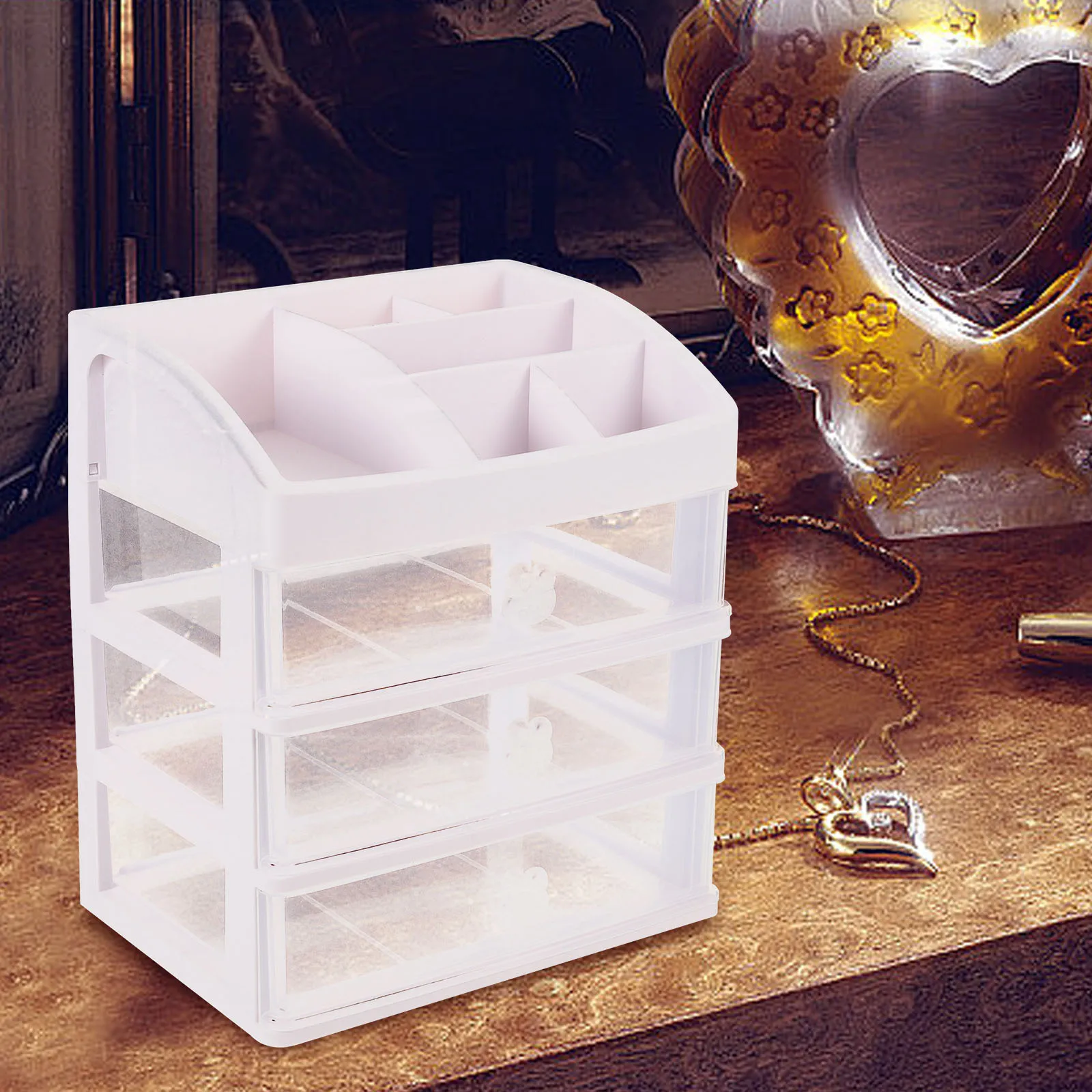 

Cartoon Storage Box Desktop Organizer Drawer Makeup Stationery Holder Bathroom Vanity Tabletop Organizers Case