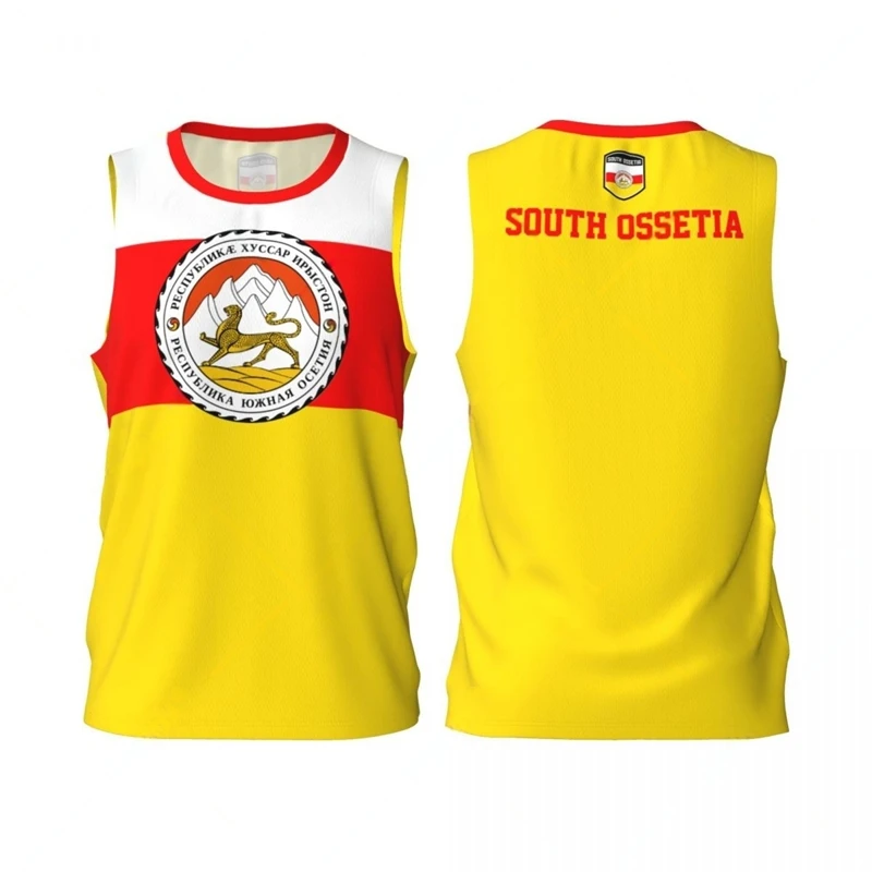 South Ossetia Flag Basketball Jersey Fashion Casual 3D National Emblem Printed Sports T Shirt Loose Quick Dry Breathable Tees