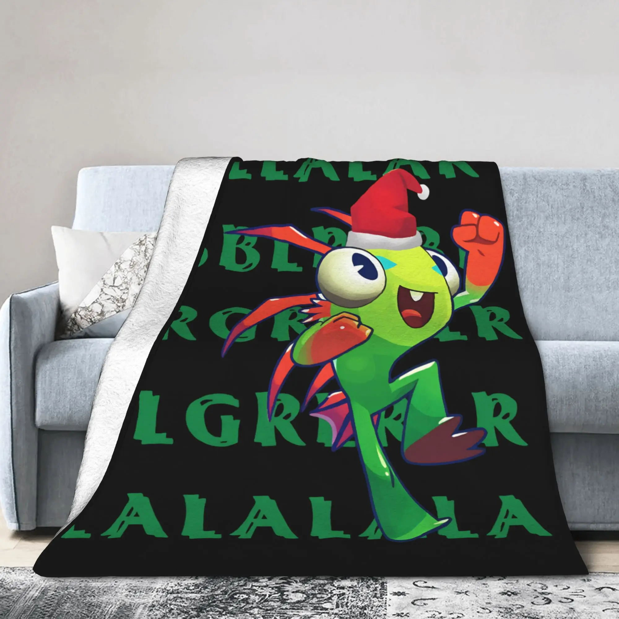 Murloc Christmas Blankets W-Warcrafts Game Flannel Awesome Warm Throw Blanket for Chair Covering Sofa Decoration