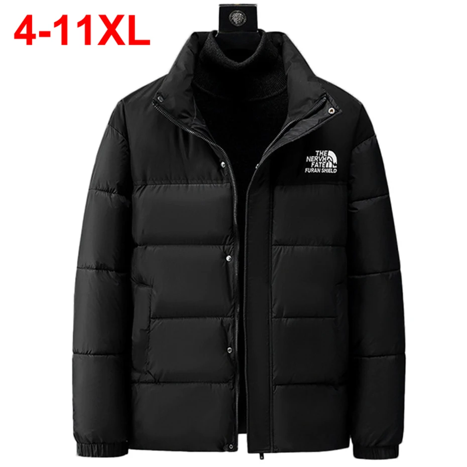 Plus Size Winter Jacket 10XL 11XL Parkas Thicken Warm Stand Collar Coat 2024 Men Fashion Casual Loose Black 9XL Padded Jackets