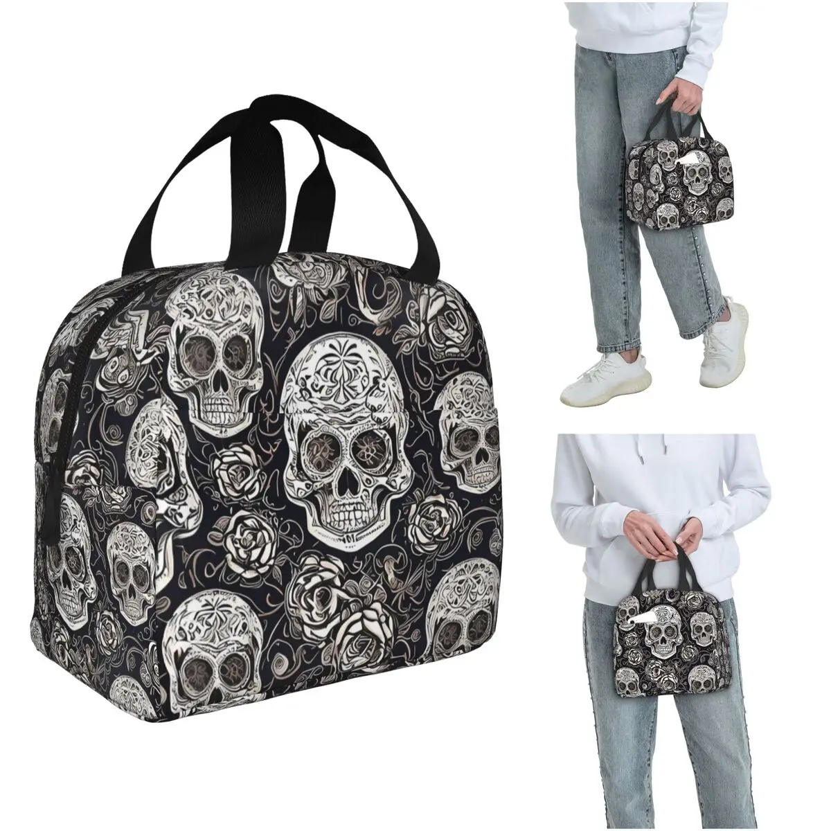 

Copy Of Sugar Skull Day Of The Dead Neon Sugar Skull Insulated Lunch Bag for Women Children Food Boxes Thermal Lunch Box Tote