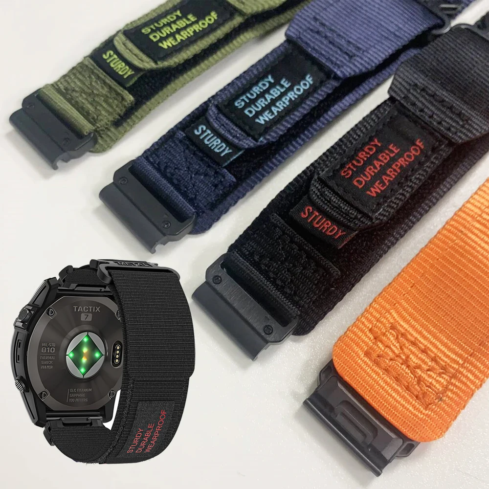 QuickFit 22 مللي متر 26 مللي متر النايلون الرياضة معصمه ل Garmin Fenix 8 E 7X 6 5puls حزام Enduro3 Epix Pro Quatix/Tactix 8 استبدال سوار
