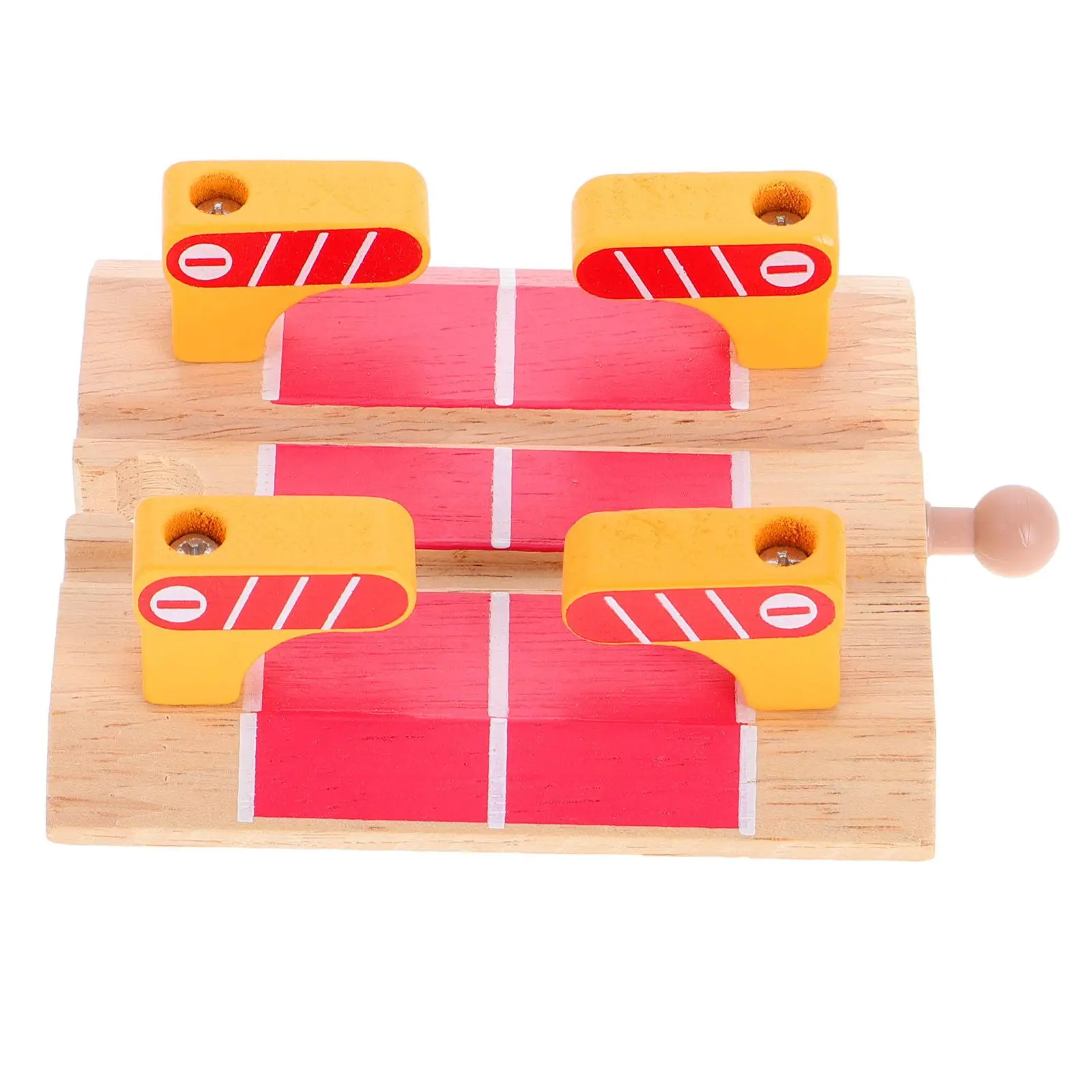 Wooden Train Track Set Toy Puzzle Gas Station Accessory Kids Educational Railway System Play Creative Building Blocks Train