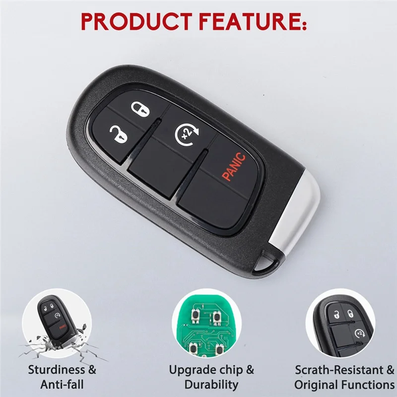 

B07A-Car Key Remote Control GQ4-54T For Dodge Ram 1500 2500 3500 2013-2018 433Mhz ID46 Chip 56046956AC