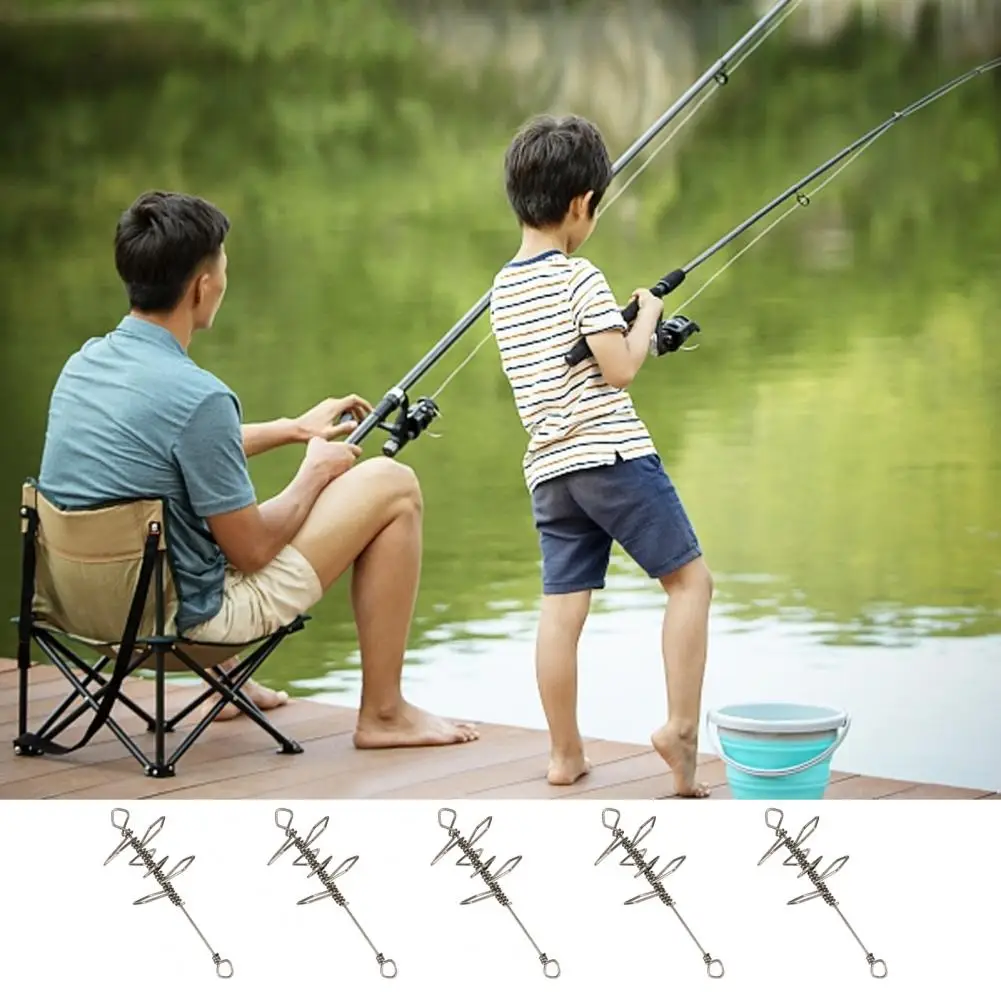 Portable Fishing Tool Set Stainless Steel Fishing Rig Accessories Set for Sea Carp Fishing 5 Pcs Explosion Hook Jig for Anglers