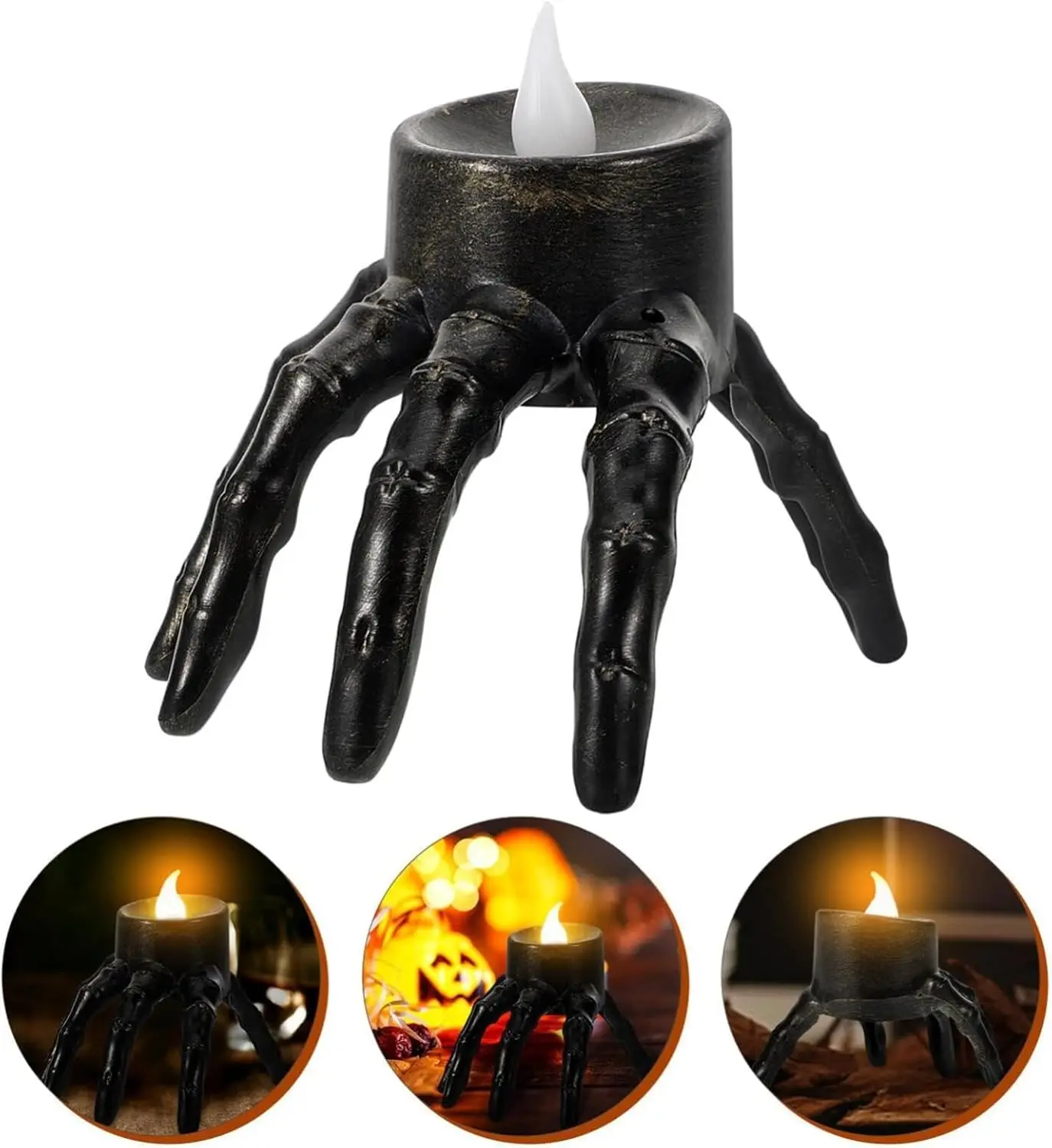 Halloween LED Skull Hand Lantern Light Ghost Lamp Candle Flameless Tea Lights Candle Halloween Party Home Decoration
