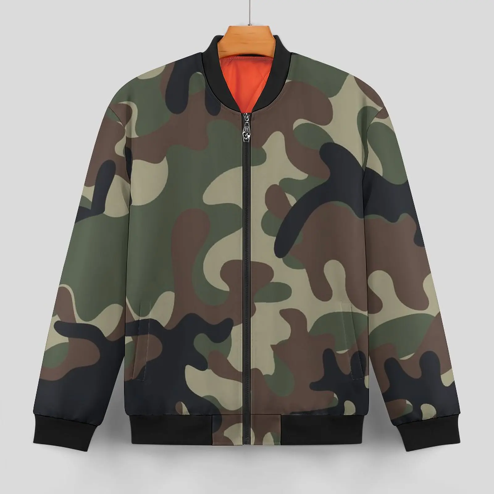 Camo Jackets Men Texture Military Camouflage Autumn Coats Aesthetic With Pockets Casual Windbreak Design Outerwear Jacket