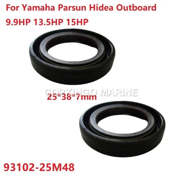 2Pcs Boat Oil Seal For Yamaha Parsun Hidea Outboard 9.9HP 13.5HP 15HP 2T 25-38-7mm 93102-25M48 93102-25M44