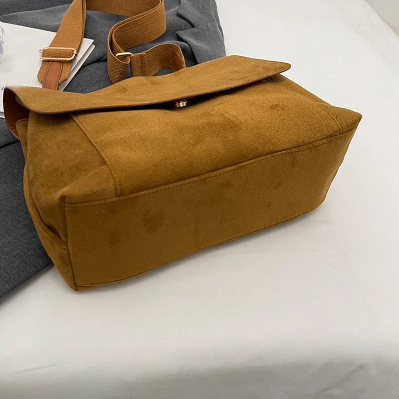 PU Leather Flap Shoulder Bags For Women Vintage Wide Strap Crossbody Bag Large Capacity Women Designer Handbags Tote Bag